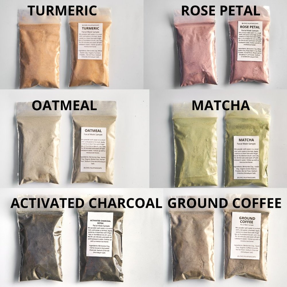 6 pack Clay Mask Sample- party favors,